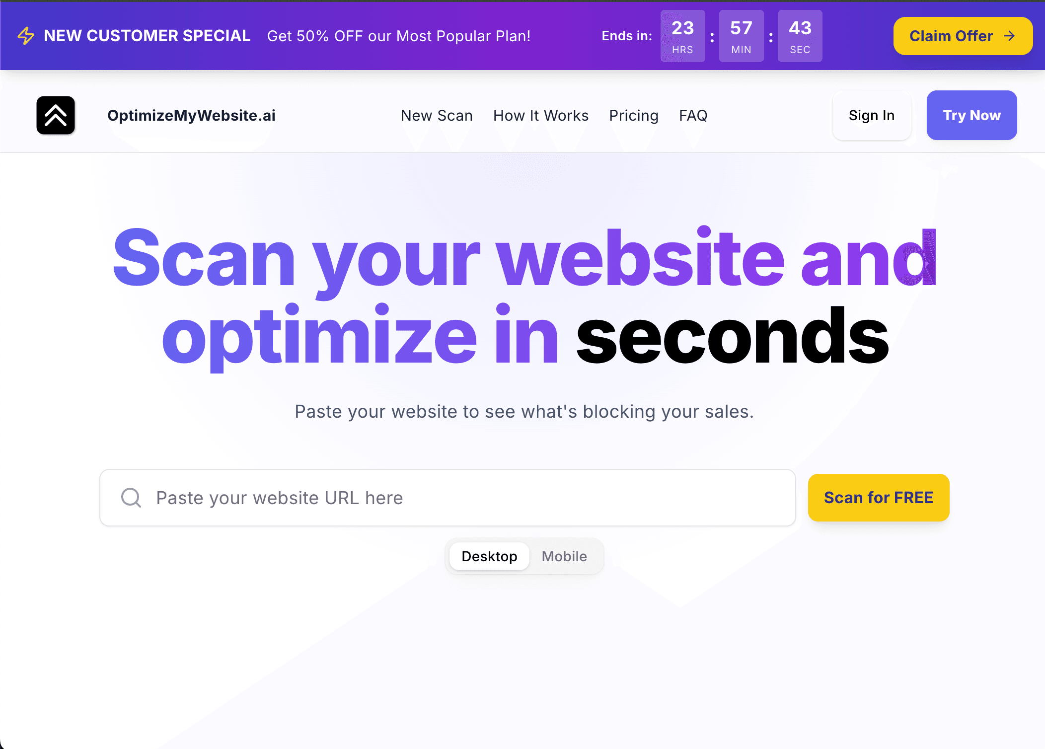 Optimize My Website portfolio preview